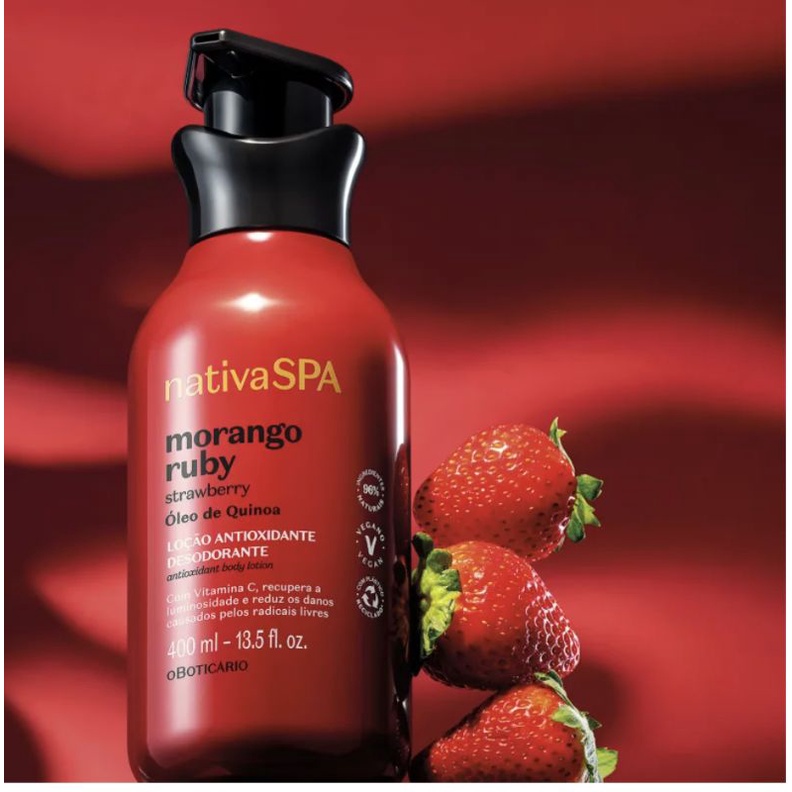 Nativa SPA Morango Ruby Loção Corporal 400ml. | Shopee Brasil