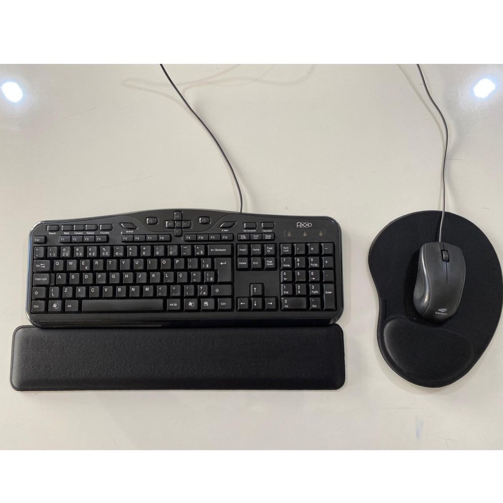 Kit Home Office - Mouse Pad (Ref. 102) e Apoio Teclado (Ref. 401) Ergonômico ótima qualidade! PRETO