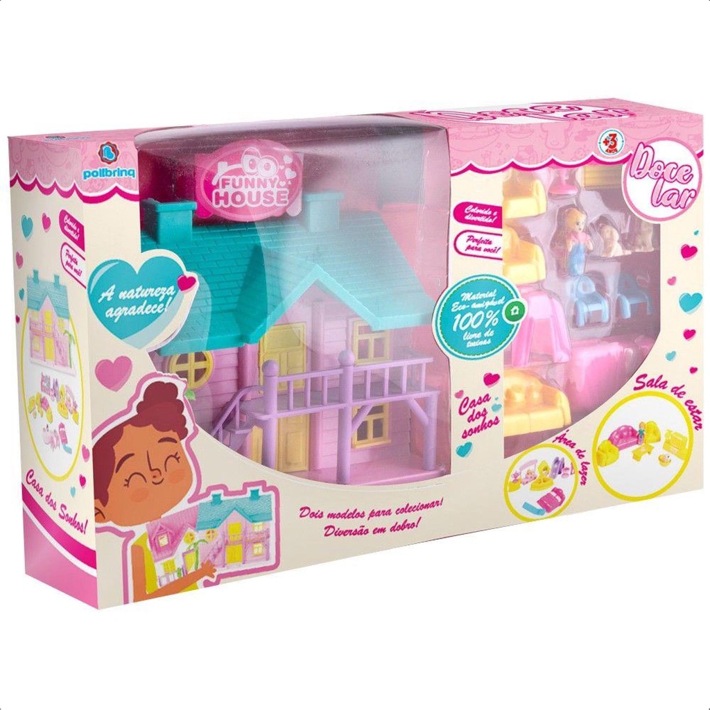 Brinquedo Especialidades Doce Lar Casinha De Boneca Polbrinq - 6019 em Oferta na Shopee