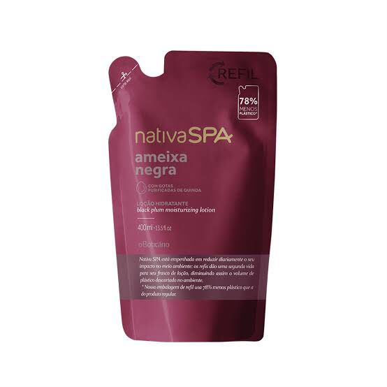Refil Nativa SPA Loção Desodorante Hidratante Corporal Ameixa Negra, 400 ml O Boticário