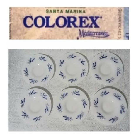 6 Pires De Xicara De Chá Colorex Triguinho Azul (gh)