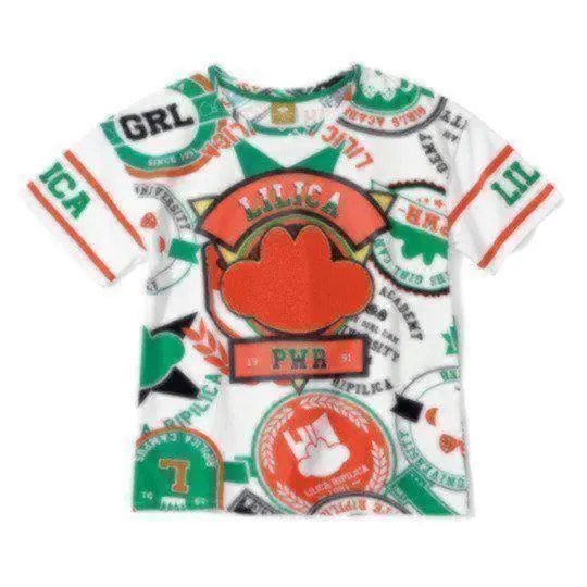 Blusa infantil "Lilica® PWR" Branca e Verde LILICA RIPILICA & TIGOR (Tamanho 8)