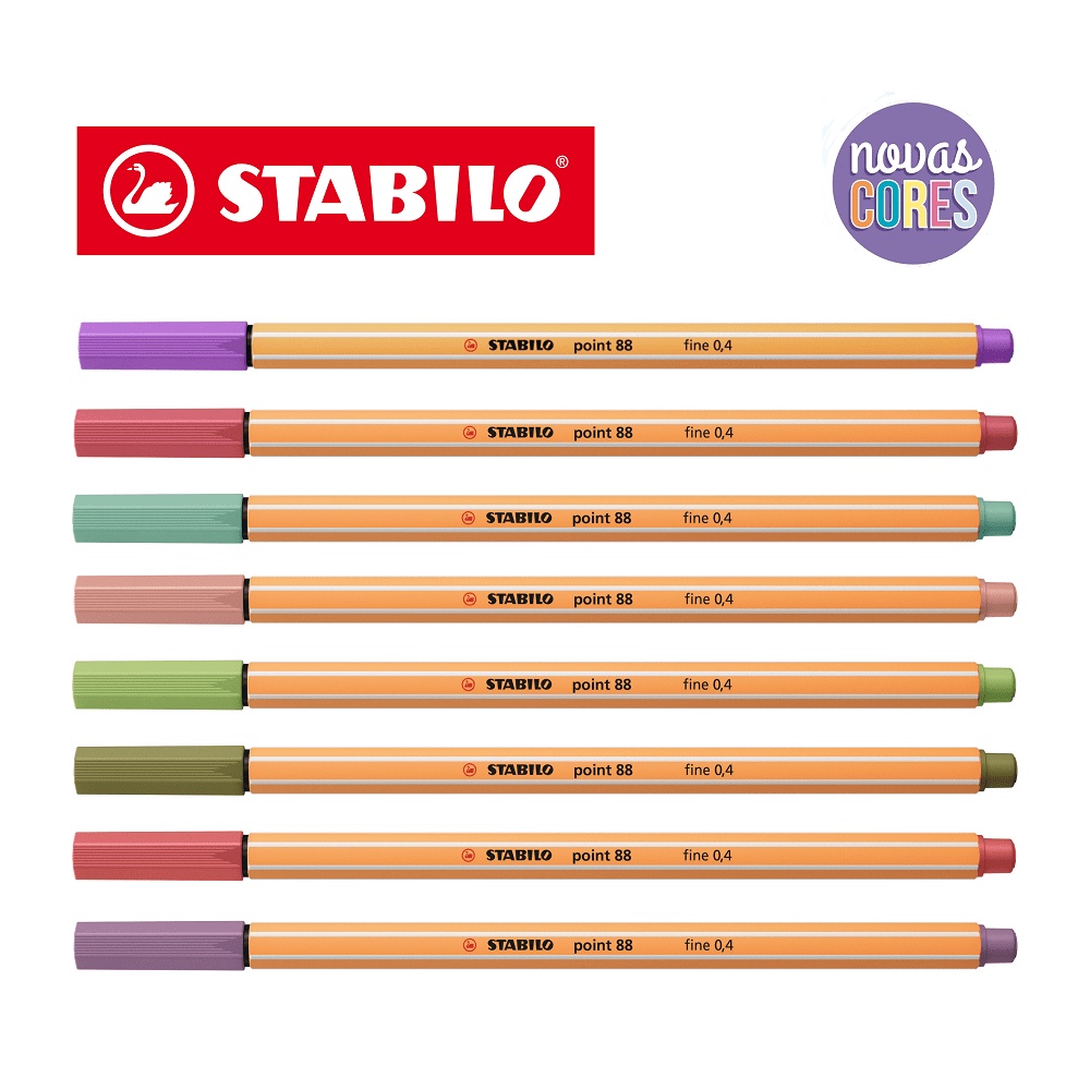 Caneta Hidrográfica Stabilo Point 88 New Colors Pastel em Oferta na Shopee