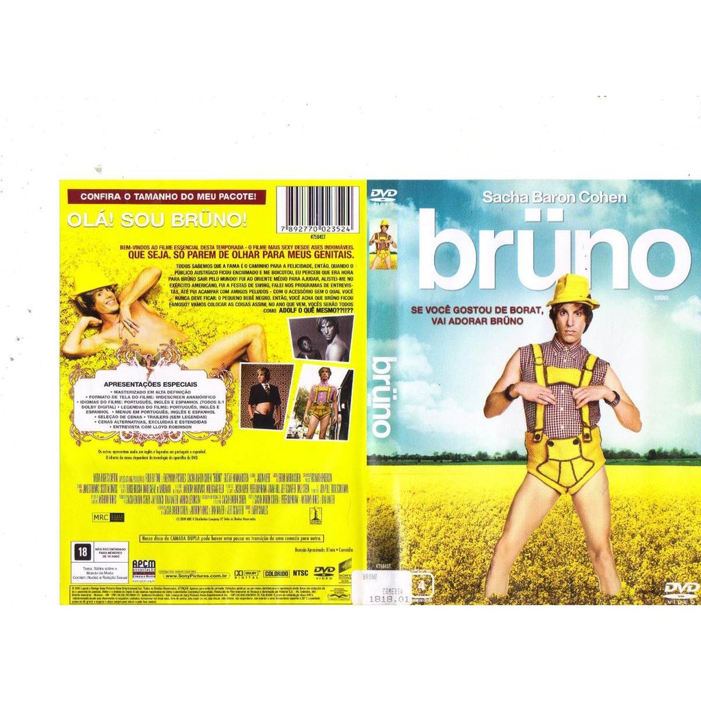 Dvd Bruno, Sacha Baron Cohen - Comédia - Original