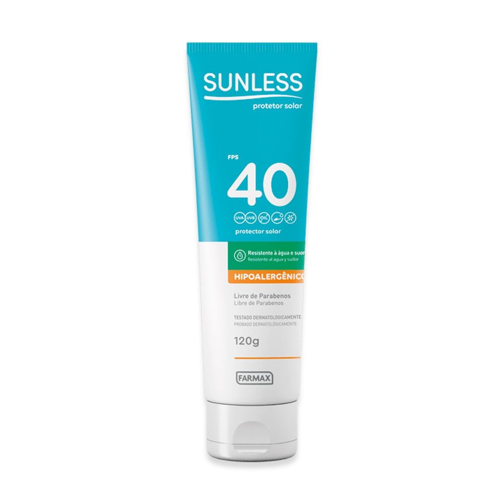 Protetor Solar Sunless 120g Fps 40 Hipoalergenico Farmax