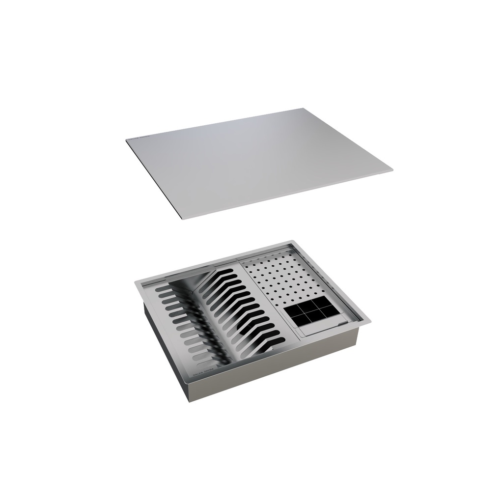 Calha Úmida Organizadora Lateral Quadratta Escorredor 50x40 Com Tampa