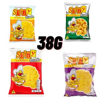 Biscoito Skiny 38 GRAMAS kit com 10 unidades (4 tipos de sabor tradicional: natural, queijo, cebola ou Presuto) ESCOLHA SEU SABOR PREFERIDO !!!