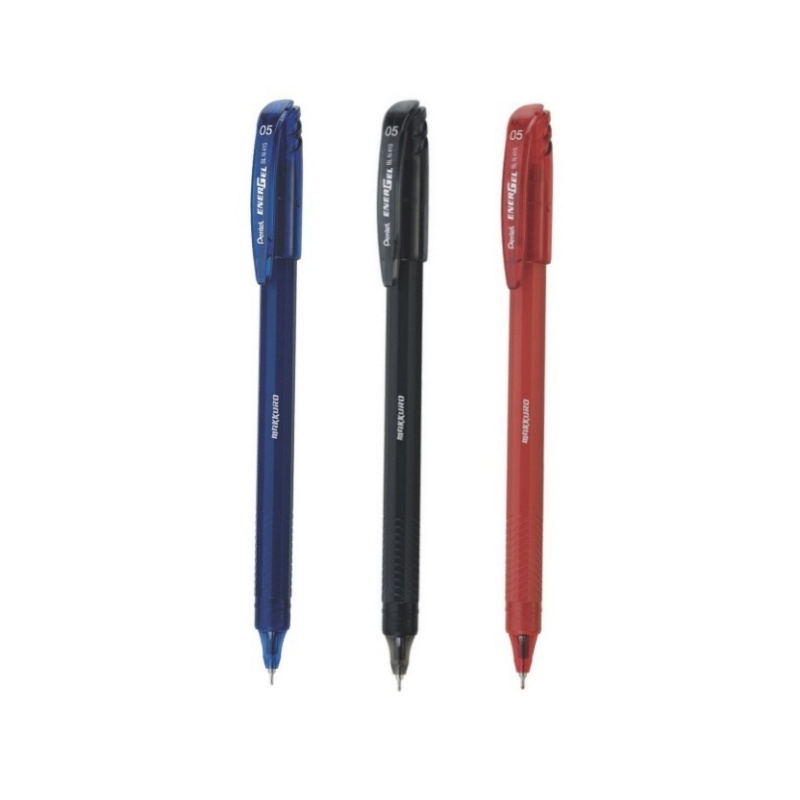 Kit caneta gel pentel energel makkuro 0 5mm c 3 cores escorrega o pre o