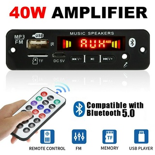 [Escolha Shopee] Placa MP3 Bluetooth 5.0 DC 12V 18V Amplificador de Audio 40W DIY Player MP3 Módulo de Rádio FM para