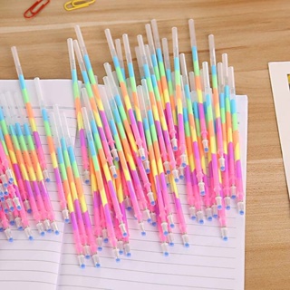 20PCS Nova Caneta Arco-Íris Multicolor Fluorescente Núcleo Refil Kawaii Material Escolar em Oferta na Shopee