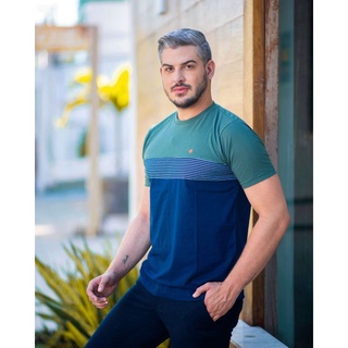 Camiseta Masculina Camisa luxo Colorida Fio 30.1 Elastano