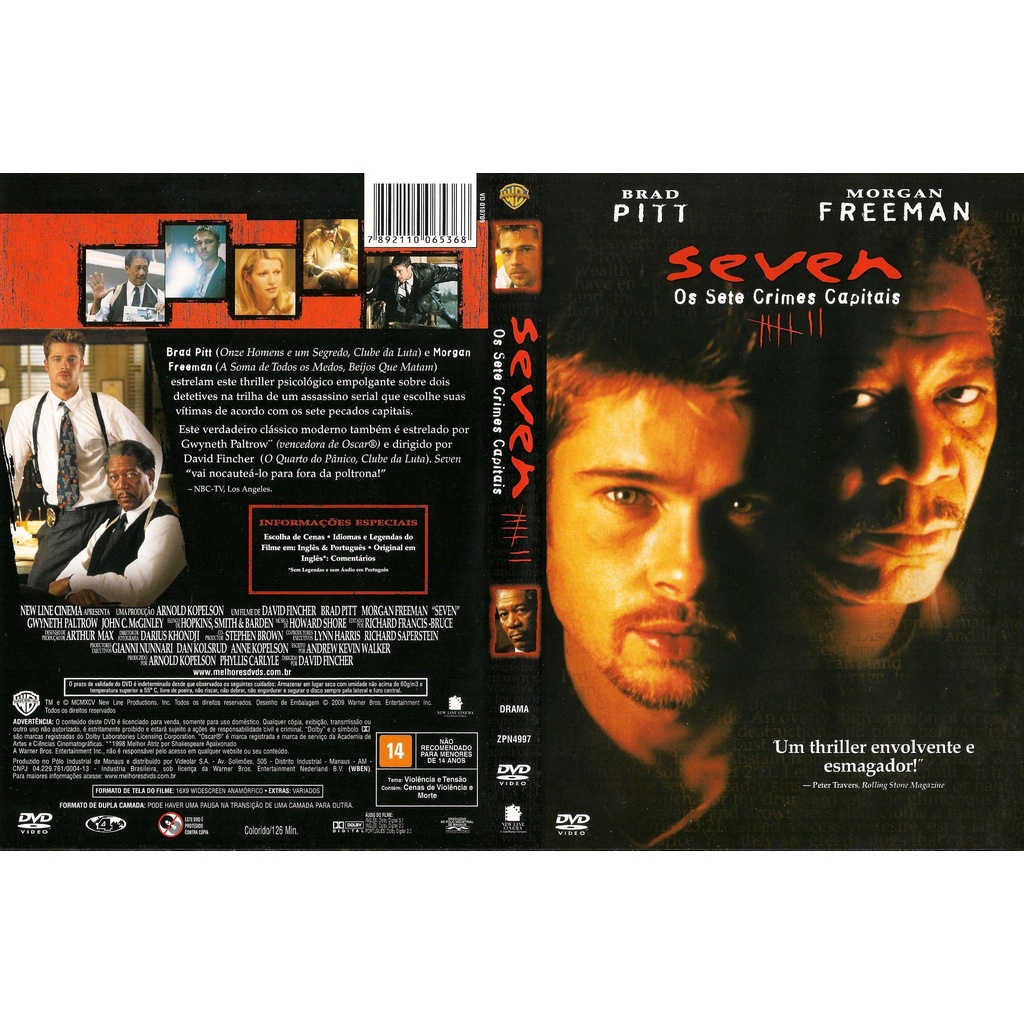 DVD Original Seven Os Sete Crimes Capitais (Brad Pitt, Morgan Freeman)