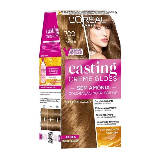 Tonalizante Casting Creme Gloss Louro Natural 700 em Oferta na Shopee