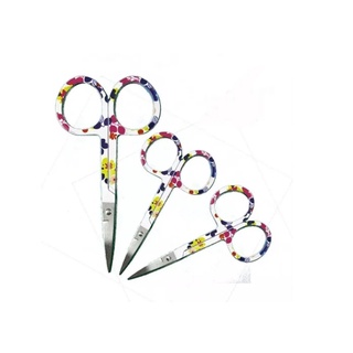 Tesoura Tesourinha Florida Profissional Design Sobrancelhas Colorida