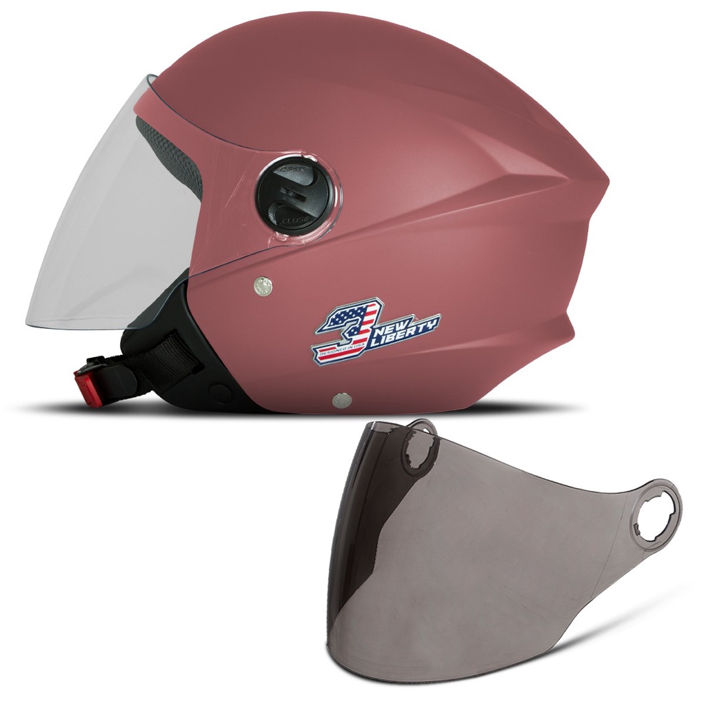Capacete Aberto Moto Masculino e Feminino Pro Tork New Liberty Three Elite Com Viseira Fumê