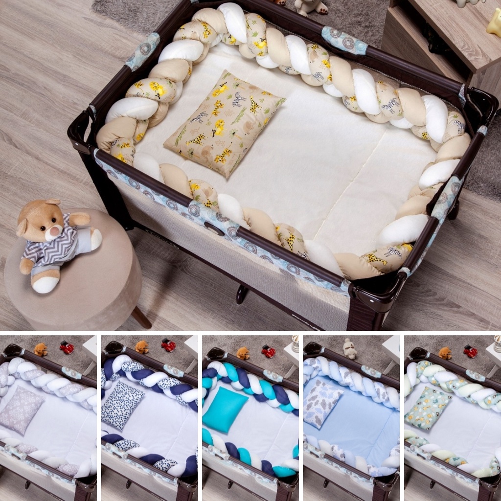 Kit Berço Chiqueirinho Desmontável Portátil Para Seu Bebe Kit Berco 5 Peças Conforto Bebê Menina Ou Menino