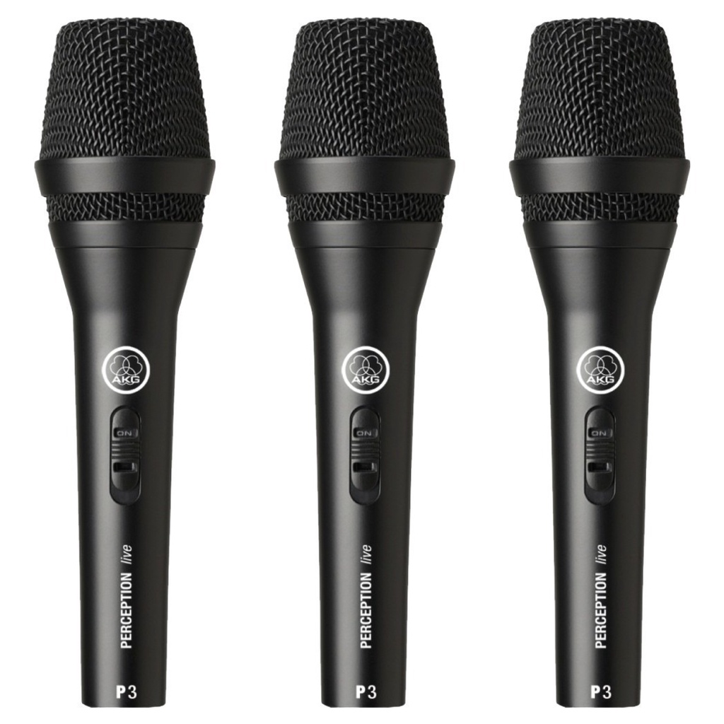 Kit 3 Microfones AKG Dinâmico P3S