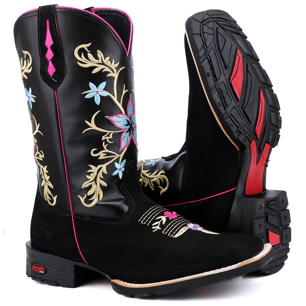 Bota Botina Texana feminina Cano Longo Montaria