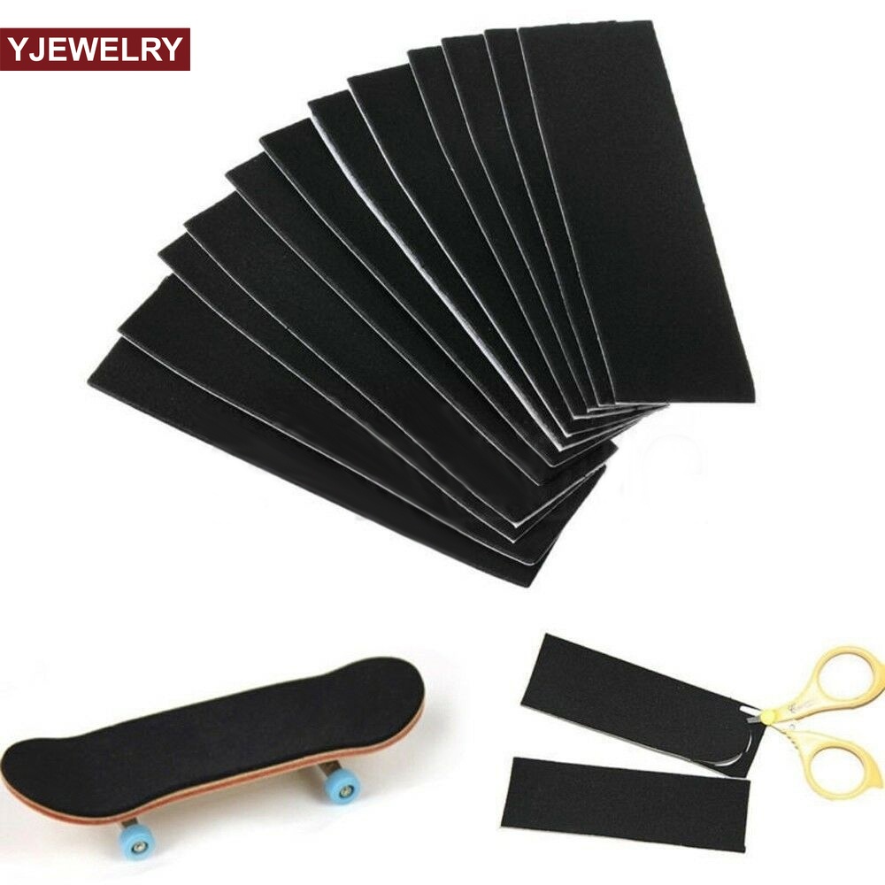 Novo conjunto de 12 peças/tábua de dedo de madeira Deck de compensado sem corte Fita de guidão preta 110mm x 35mm