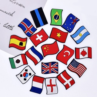 Acessórios De Moda Jibbitz Criativos " Bandeira Nacional " Sapato De Desenho Animado Buckle DIY Shoes Charm