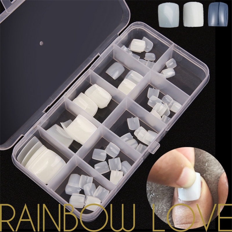 100 Pcs Set Toe Falso Unhas Dicas / 10 Tamanhos Acrílico Pé Unhas / Para Uv Gel Manicure Pé Unha Vendas