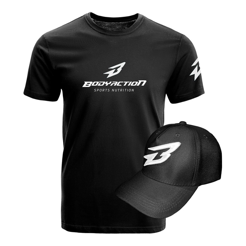 Camiseta Esportiva Dry Fit Masculina + Boné Bodyaction - Men Clothes