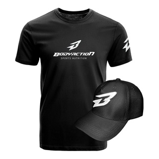 Camiseta Esportiva Dry Fit Masculina + Boné Bodyaction