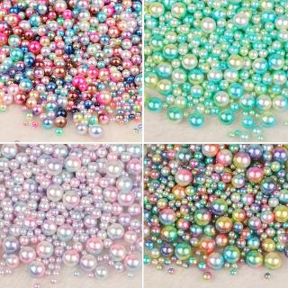 ABS Imitação Pérolas Sem Buraco 【 Mixed-Tamanho E Misto-Cor 】 Round Loose Beads Diy Colar De Jóias