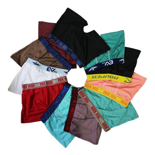 Kit 12 Cueca Box Boxer Infantil Juvenil Microfibra  Atacado