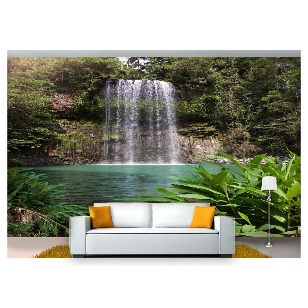 papel de parede Cachoeira Natureza Mata 3D 10m² NCH126