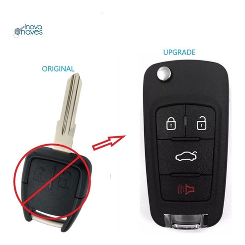 Chave Canivete Gm Celta Corsa Classic Prisma Completa Com Chip