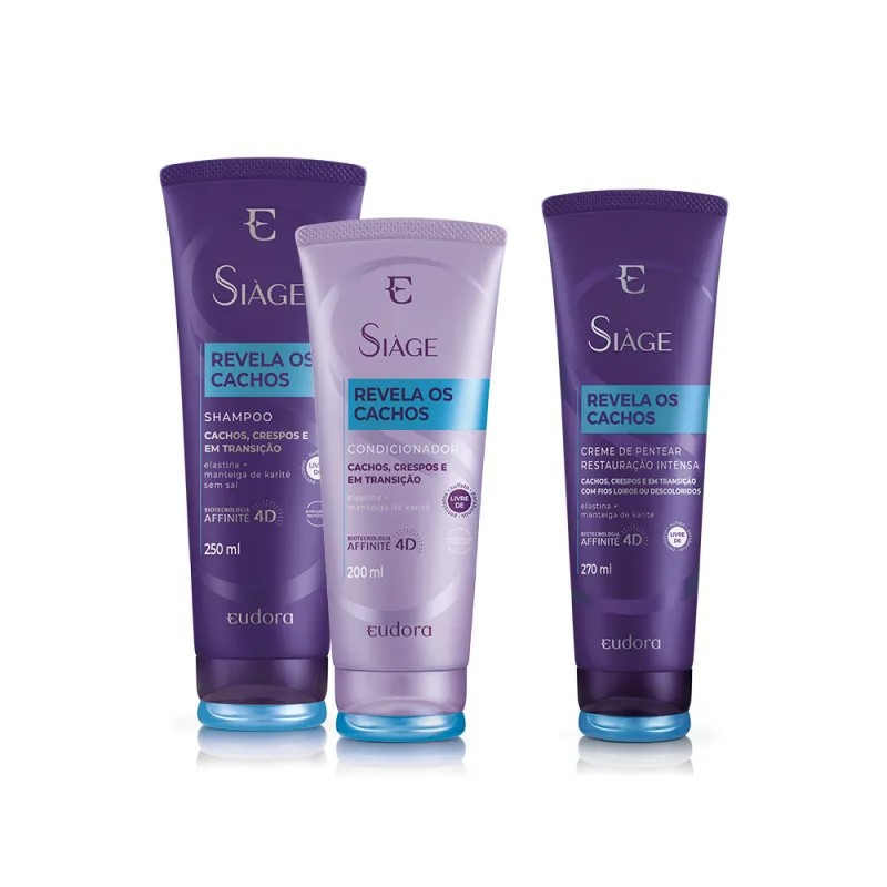 Kit Revela os Cachos Shampoo + Condicionador + Creme de Pentear Cachos Descoloridos em Oferta na Shopee