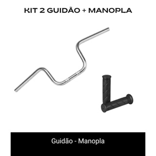 GUIDÃO MODELO ORIGINAL TITAN 150 CROMADO+ PAR DE MANOPLA em Oferta na Shopee
