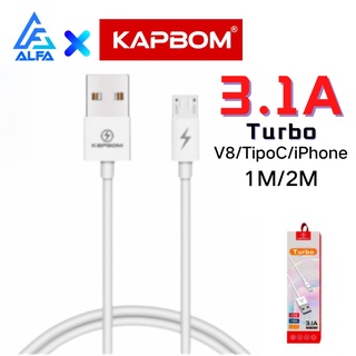 Cabo Carregador Turbo Rápido 3.1A 1/2 Metro Rápido Micro Usb V8,Tipo C,iPhone Original Kapbom