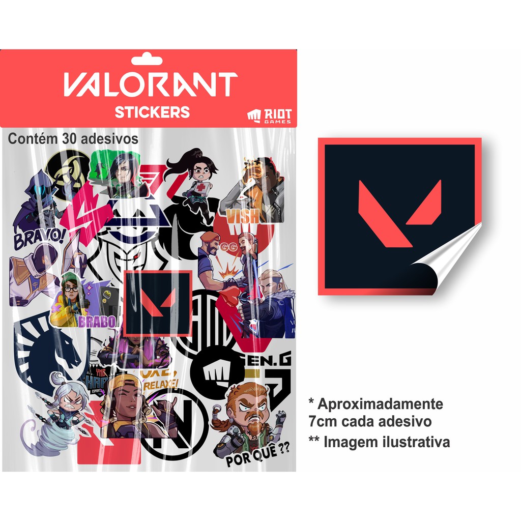 Valorant Kit com 30 Adesivos - Stickers Times Valorant Game | Shopee Brasil