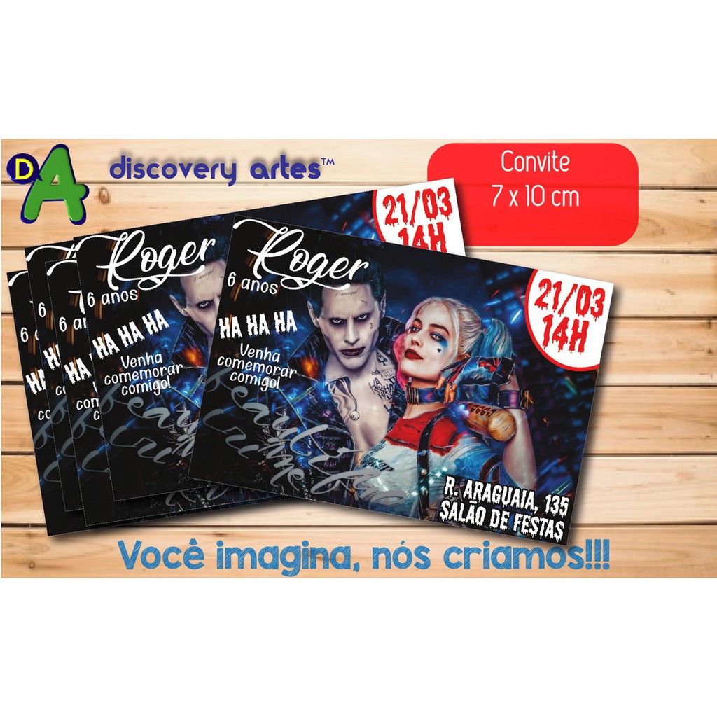 Convite Coringa e Arlequina