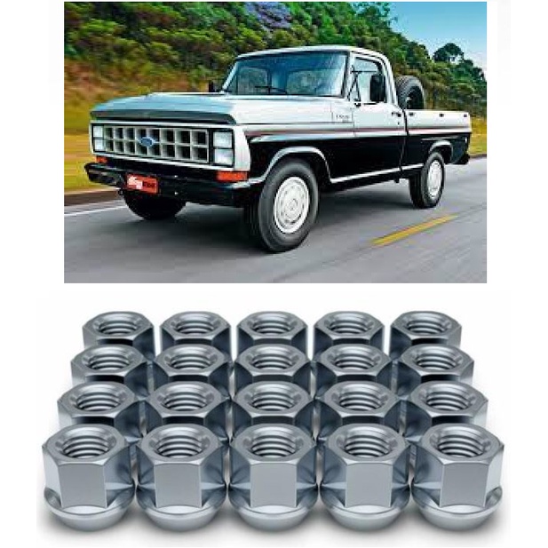Jogo de porcas cromadas vazadas para Pick Up Ford F100 e F1000