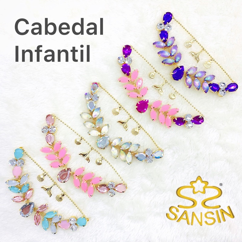 Cabedal Infantil de Sereia Gota com Navete - Primeira Linha