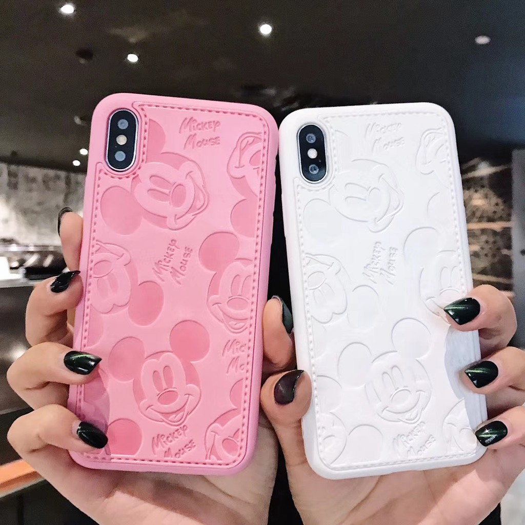 Capa De Couro FlexÃ­vel Tema Mickey Minnie Mouse Untuk Para Iphone 12 11