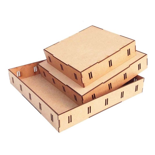 Kit 5 Trio De Bandeja Mdf. Passa Fita Decoração Bebe Suporte