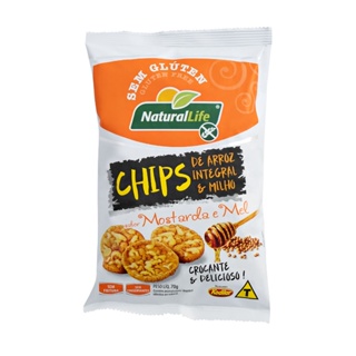 Chips de Arroz Integral e Milho Sabor Mostarda e Mel Sem Glúten 70g - NaturalLife em Oferta na Shopee