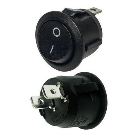 Kit 5 Mine Botão Interruptor Chave Tic Tac Redondo Gangorra Liga Desliga On Off 2 Polos 12/24 V Bivolt.