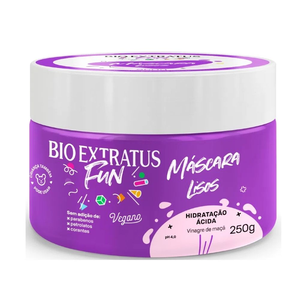 Máscara Fun Hidratação Ácida Cabelos Lisos Bio Extratus 250g em Oferta na Shopee