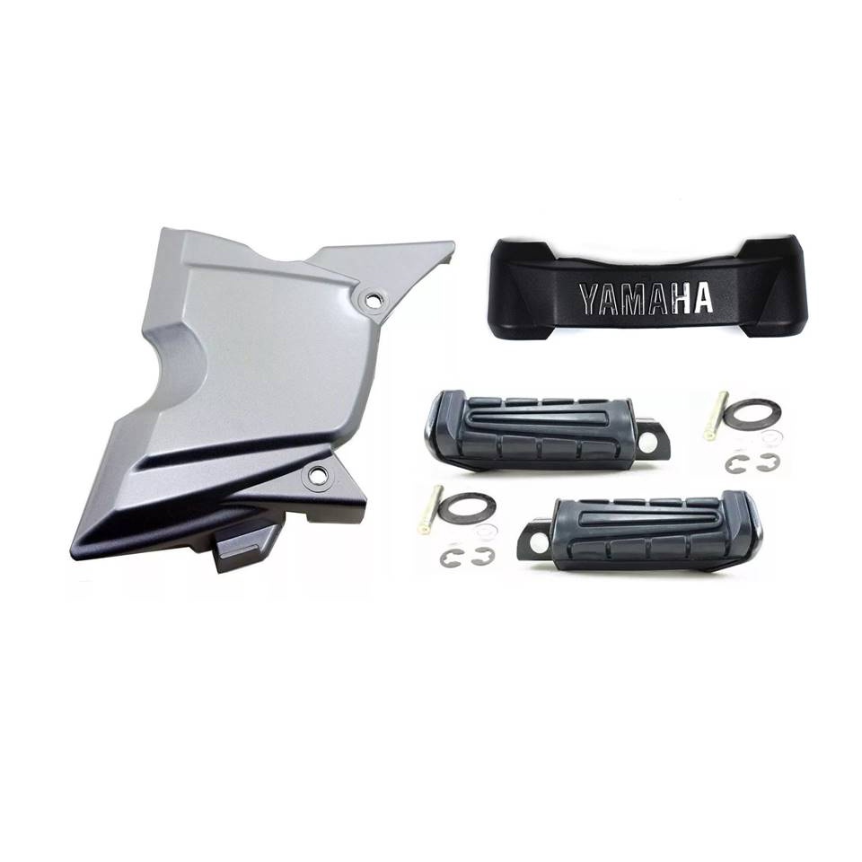 Kit YBR Tampa Do Pinhao Ybr + Emblema Frontal Ybr + Par Pedaleira completa Ybr