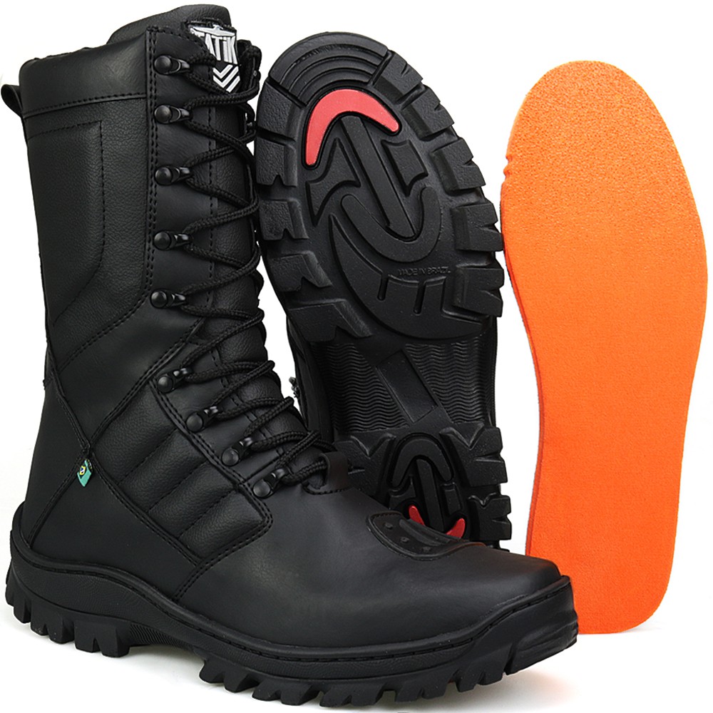 Promoção Bota Coturno Militar Cano Alto Dhlcalcados Tatik Preto