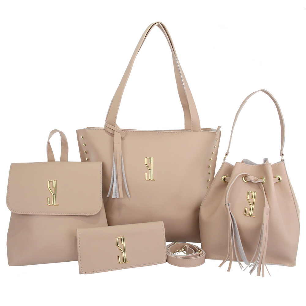 kit 4 bolsas SL na cor nude na promoção com envio imediato promoção relampago da semana