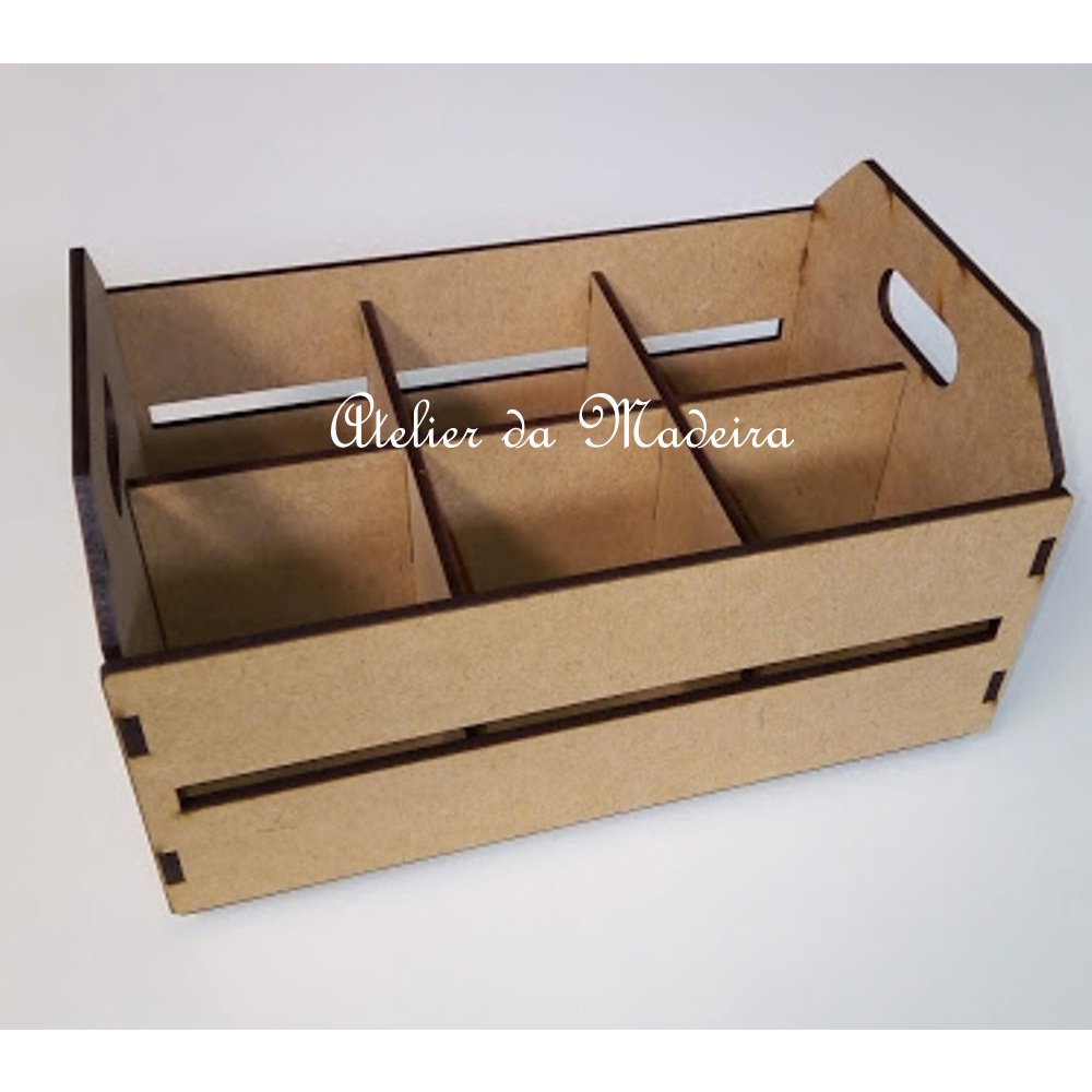 Caixa Engradado 17x26cm para Garrafa Cerveja 600ml Artesanal 6 Divisões