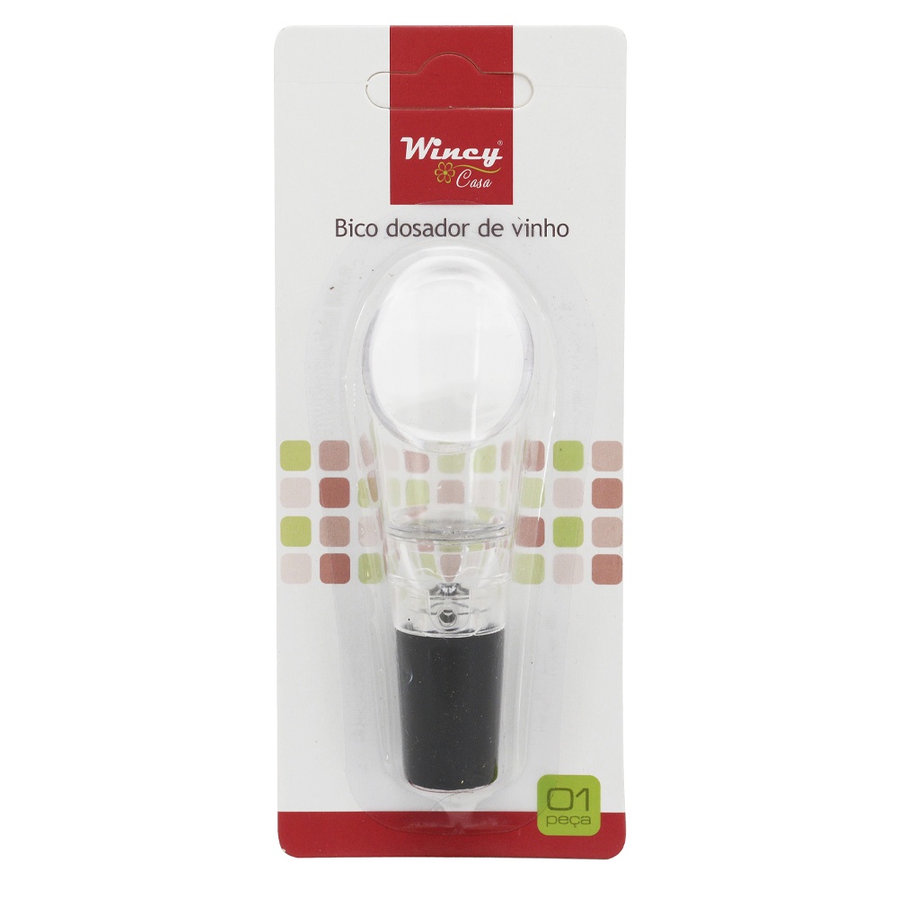 BICO DOSADOR PARA VINHO DE ACRÍLICO BORGONHA  9cm  WINCY-CLA17018- SALIM