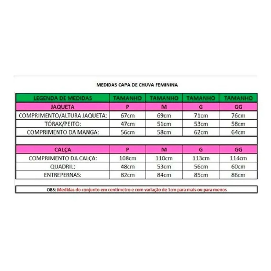Capa De Chuva MOTO Pioneira PVC Feminina Rosa Motoqueira Moto PVC Impermeável G76 — imagem 2 de 2