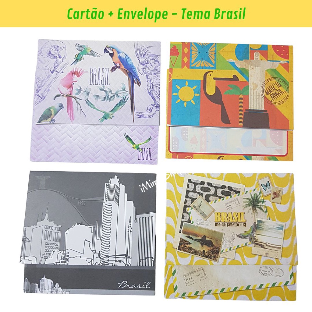 Cartão + Envelope Tema Brasil